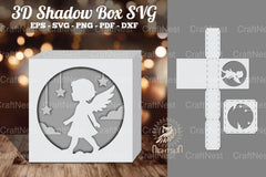 Angel Kids 3D Papercut Shadow Box Clipart Bundle - CraftNest - Digital Crafting and Art