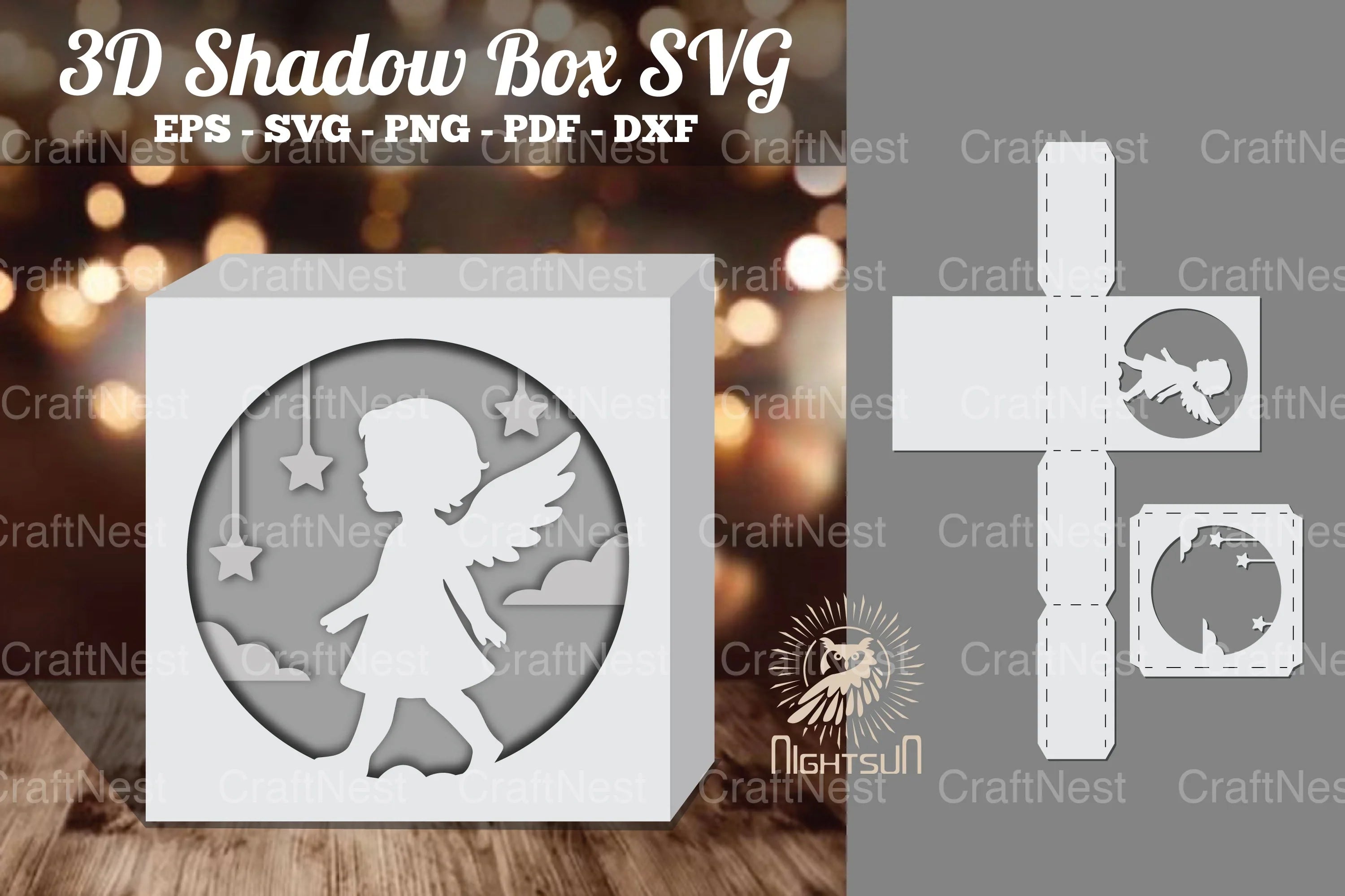 Angel Kids 3D Papercut Shadow Box Clipart Bundle - CraftNest - Digital Crafting and Art