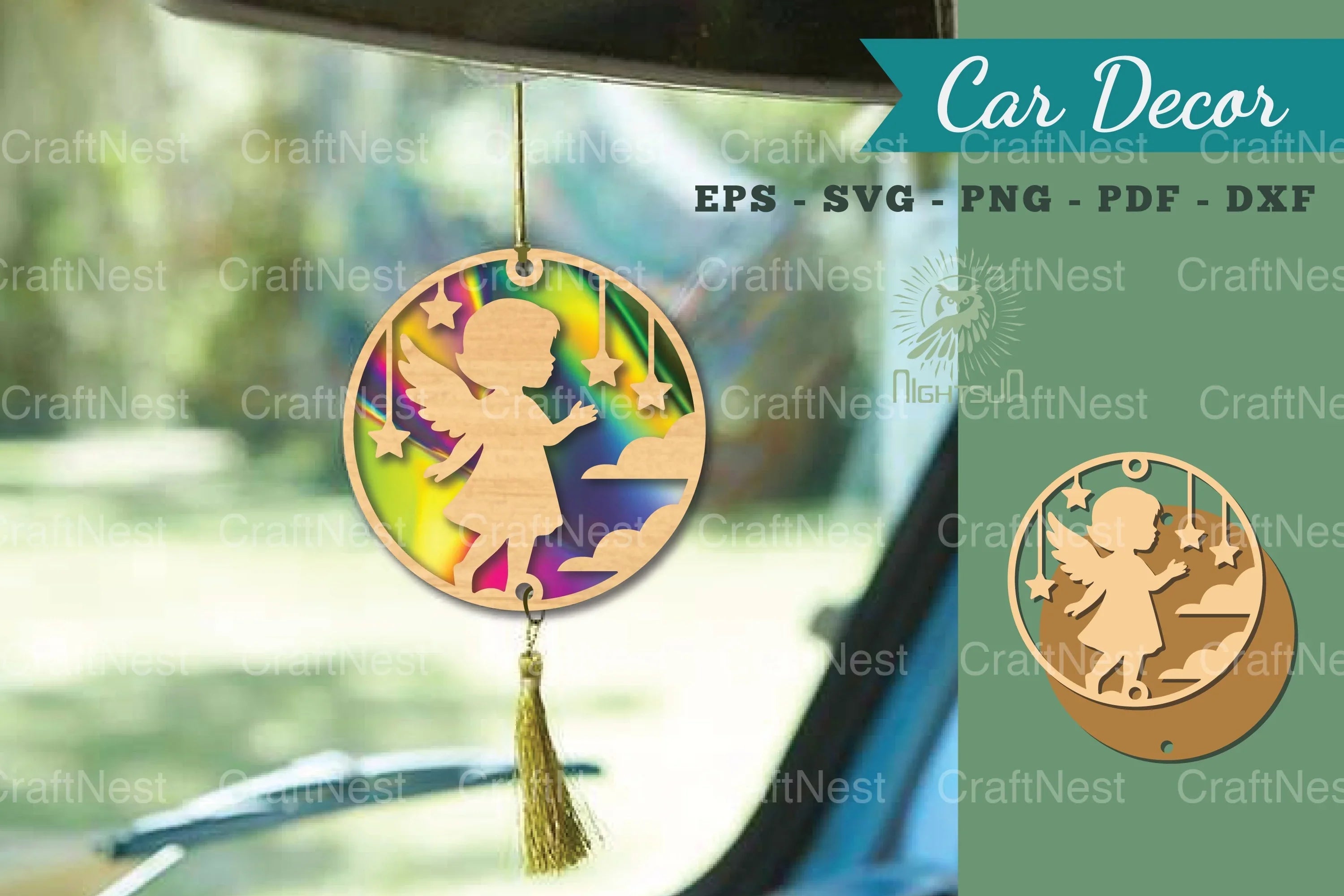Angel Kids Lasercut Car Decor Clipart Bundle - CraftNest - Digital Crafting and Art