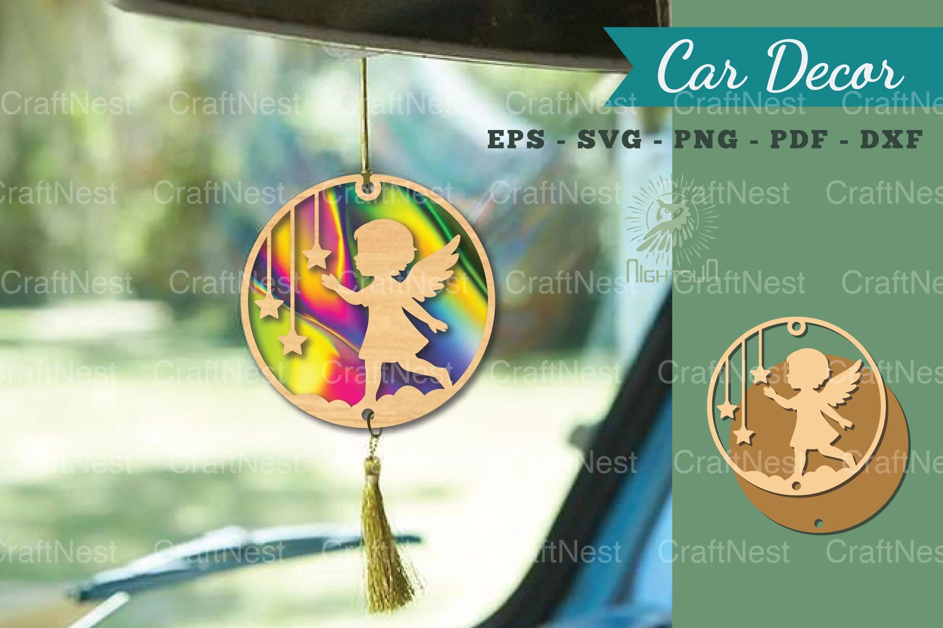Angel Kids Lasercut Car Decor Clipart Bundle - CraftNest - Digital Crafting and Art