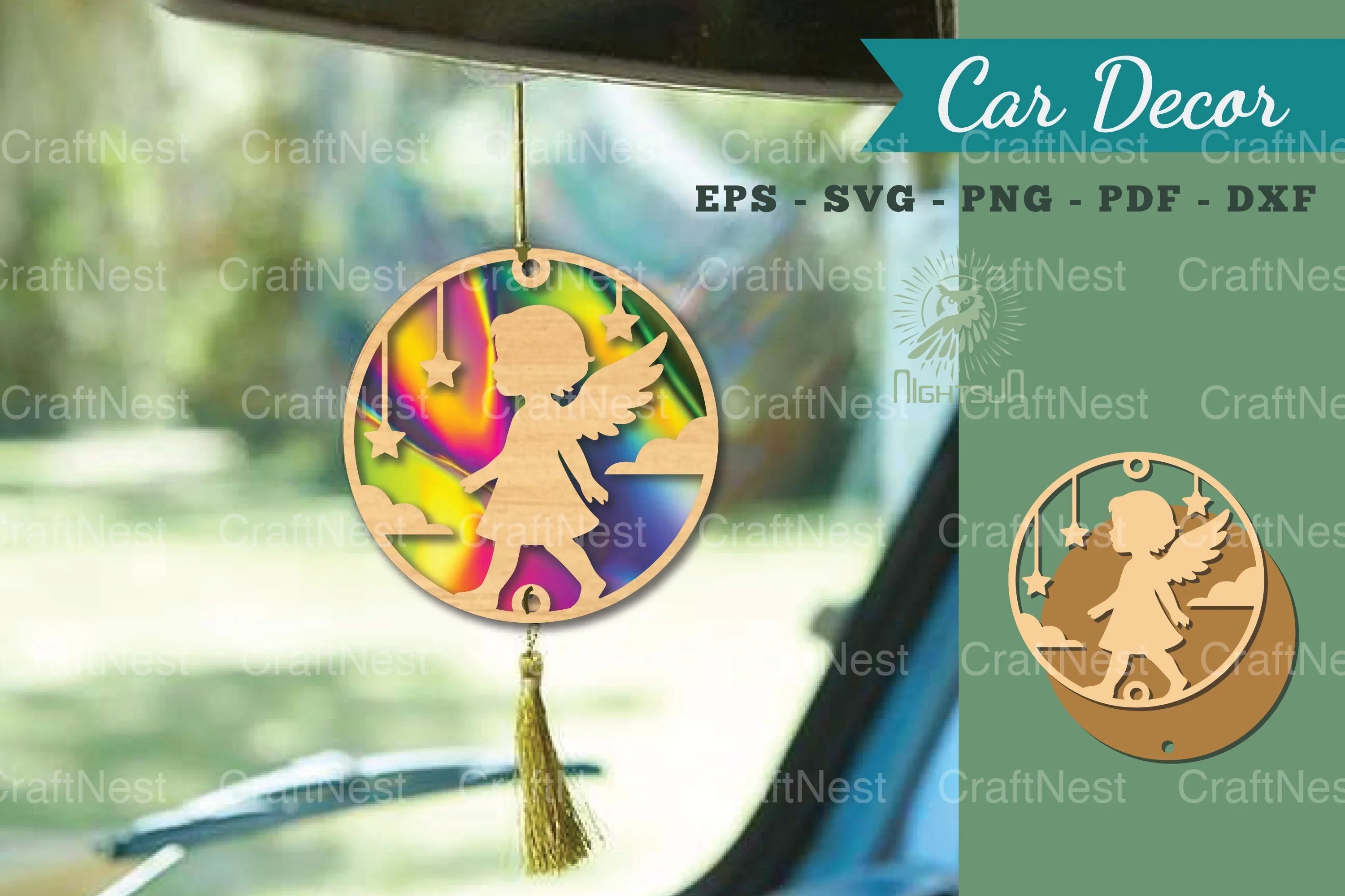 Angel Kids Lasercut Car Decor Clipart Bundle - CraftNest - Digital Crafting and Art