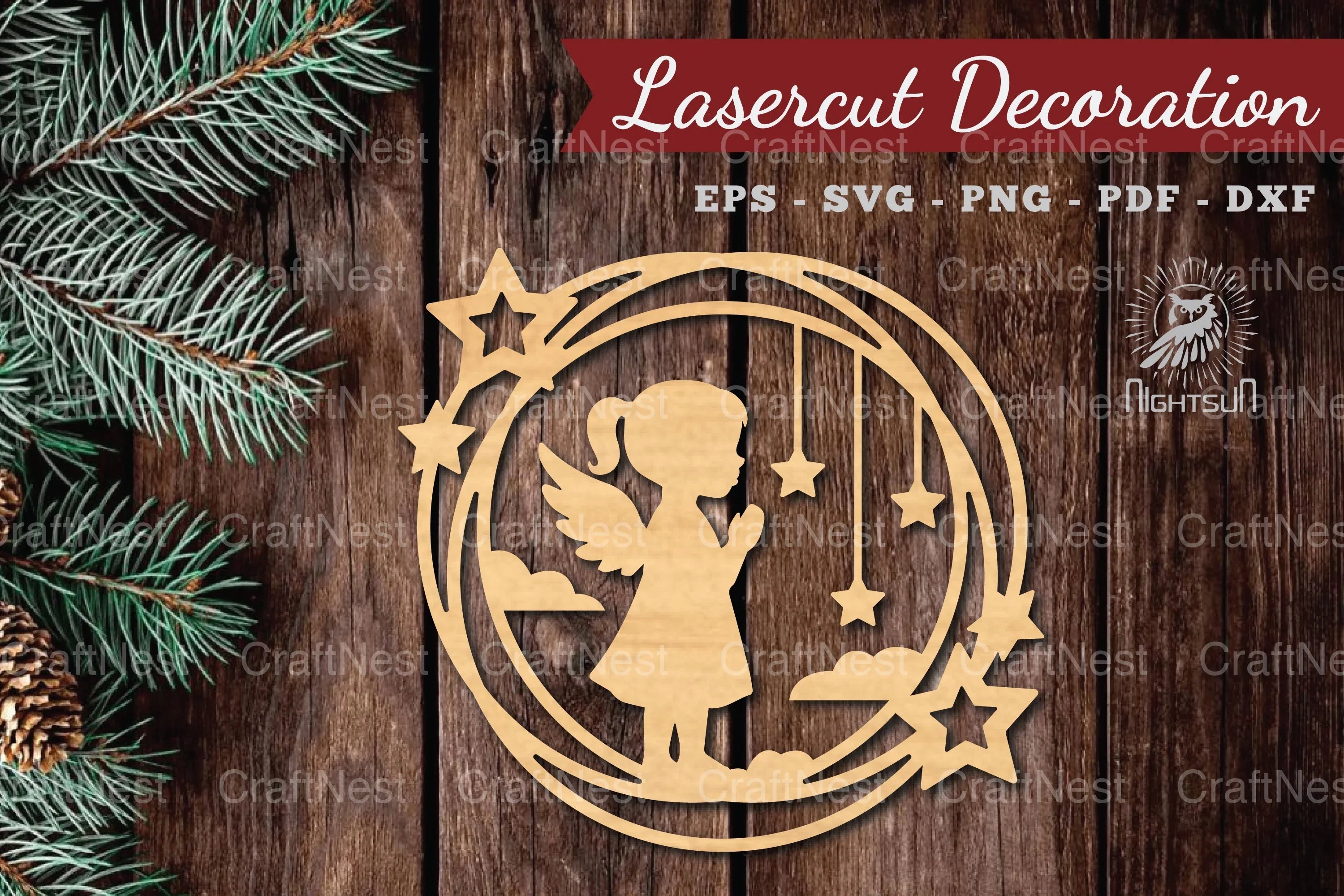 Angel Kids Lasercut Decoration Clipart Bundle - CraftNest - Digital Crafting and Art