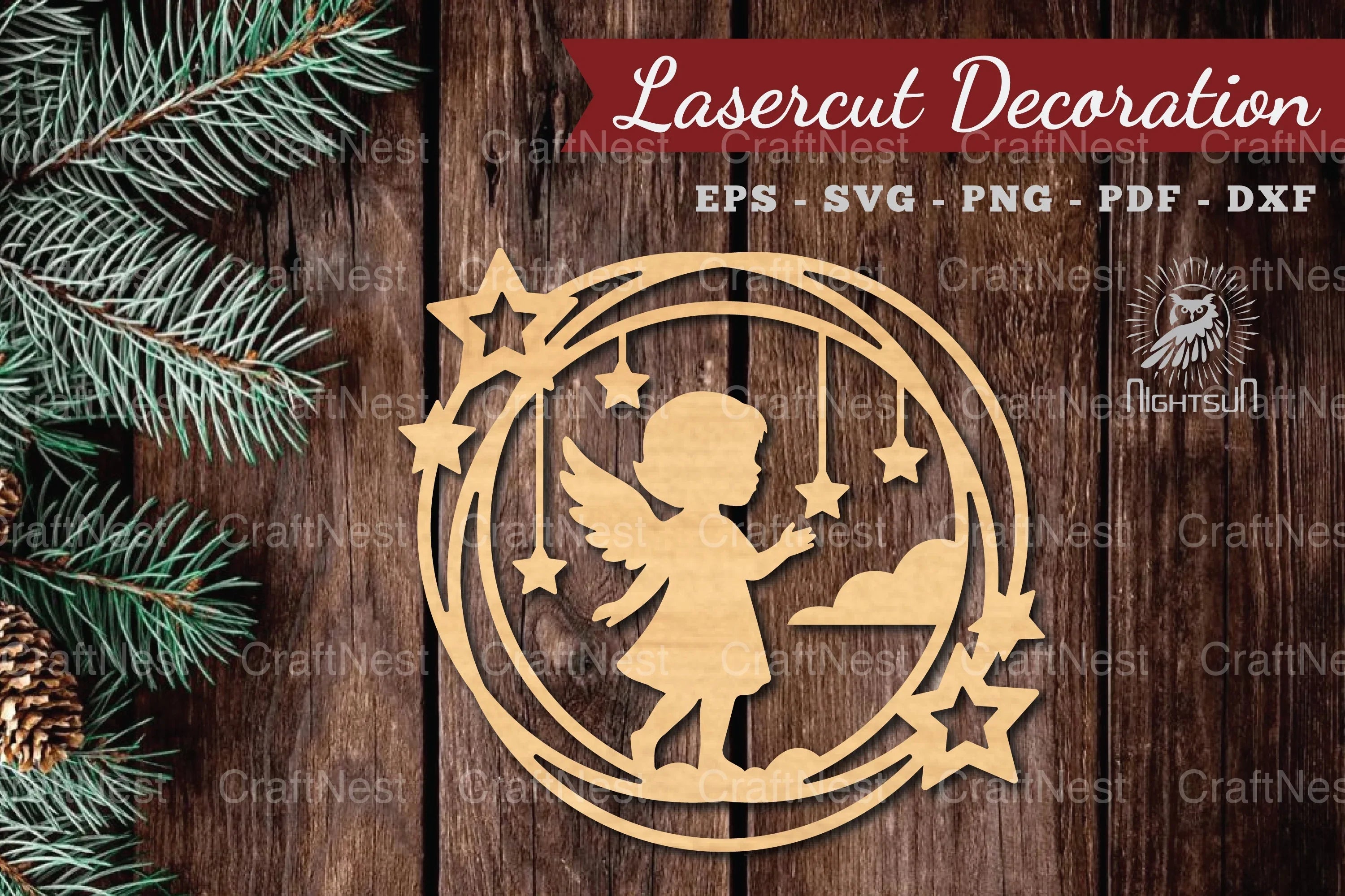 Angel Kids Lasercut Decoration Clipart Bundle - CraftNest - Digital Crafting and Art
