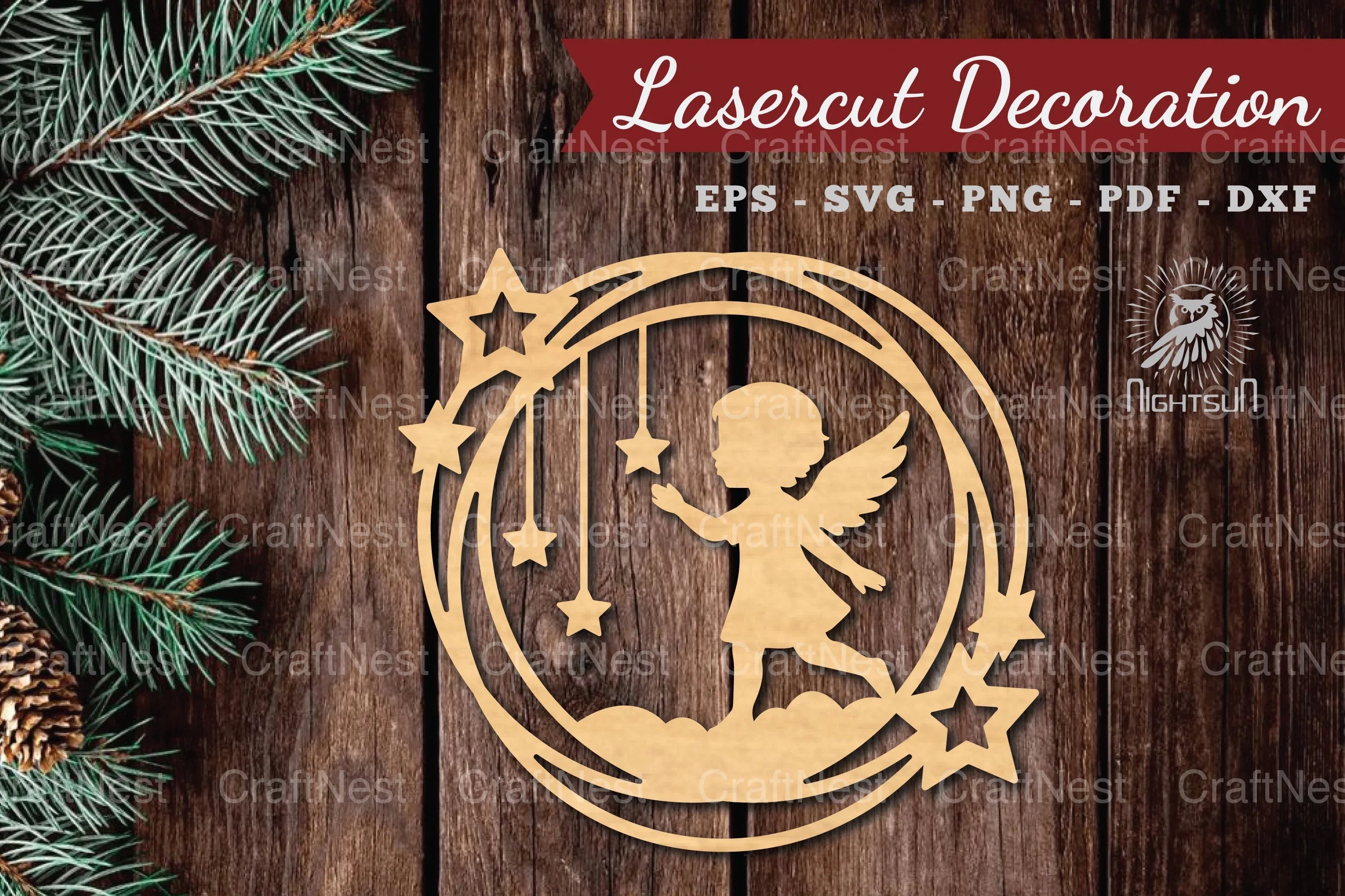 Angel Kids Lasercut Decoration Clipart Bundle - CraftNest - Digital Crafting and Art