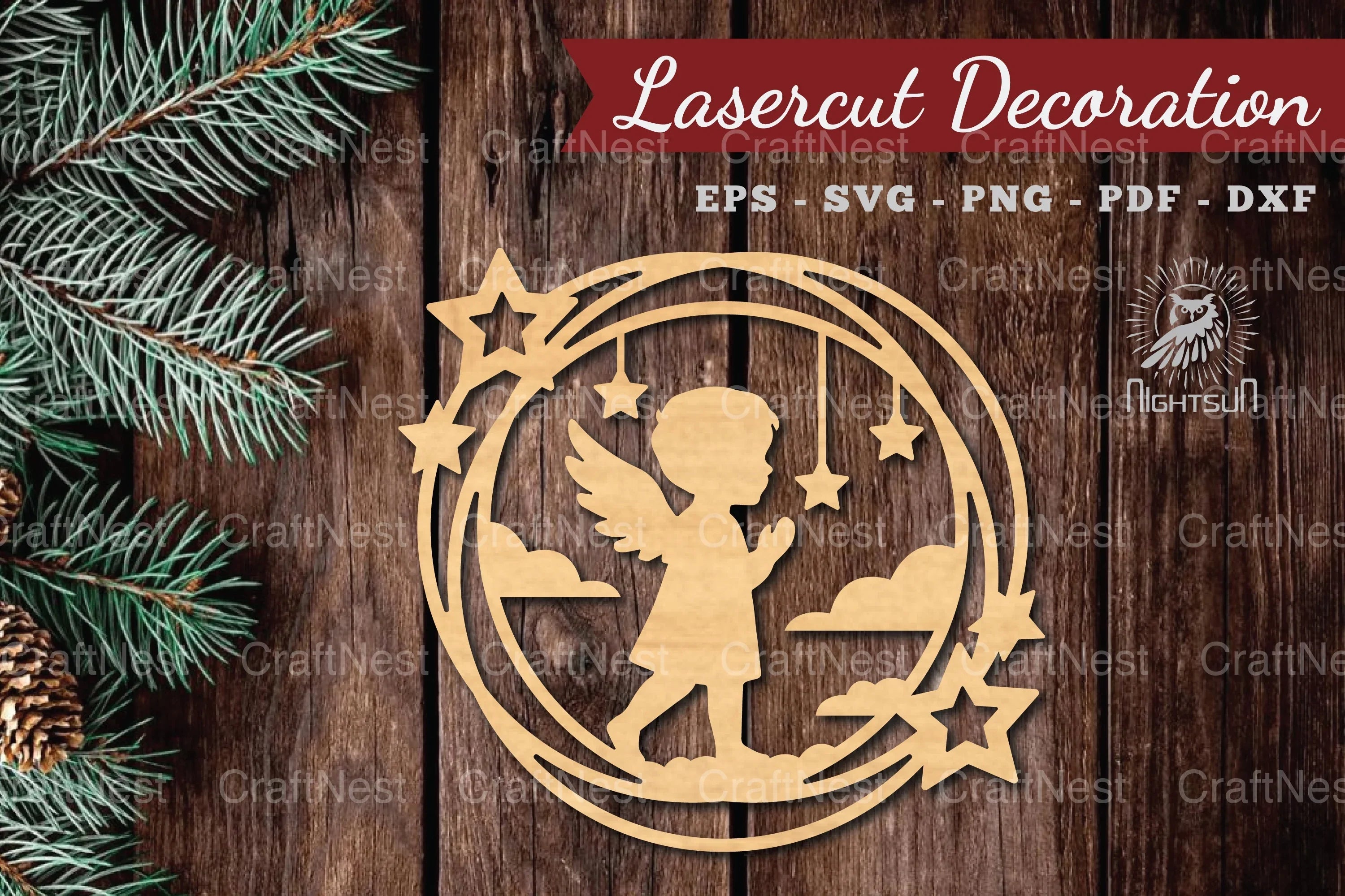 Angel Kids Lasercut Decoration Clipart Bundle - CraftNest - Digital Crafting and Art