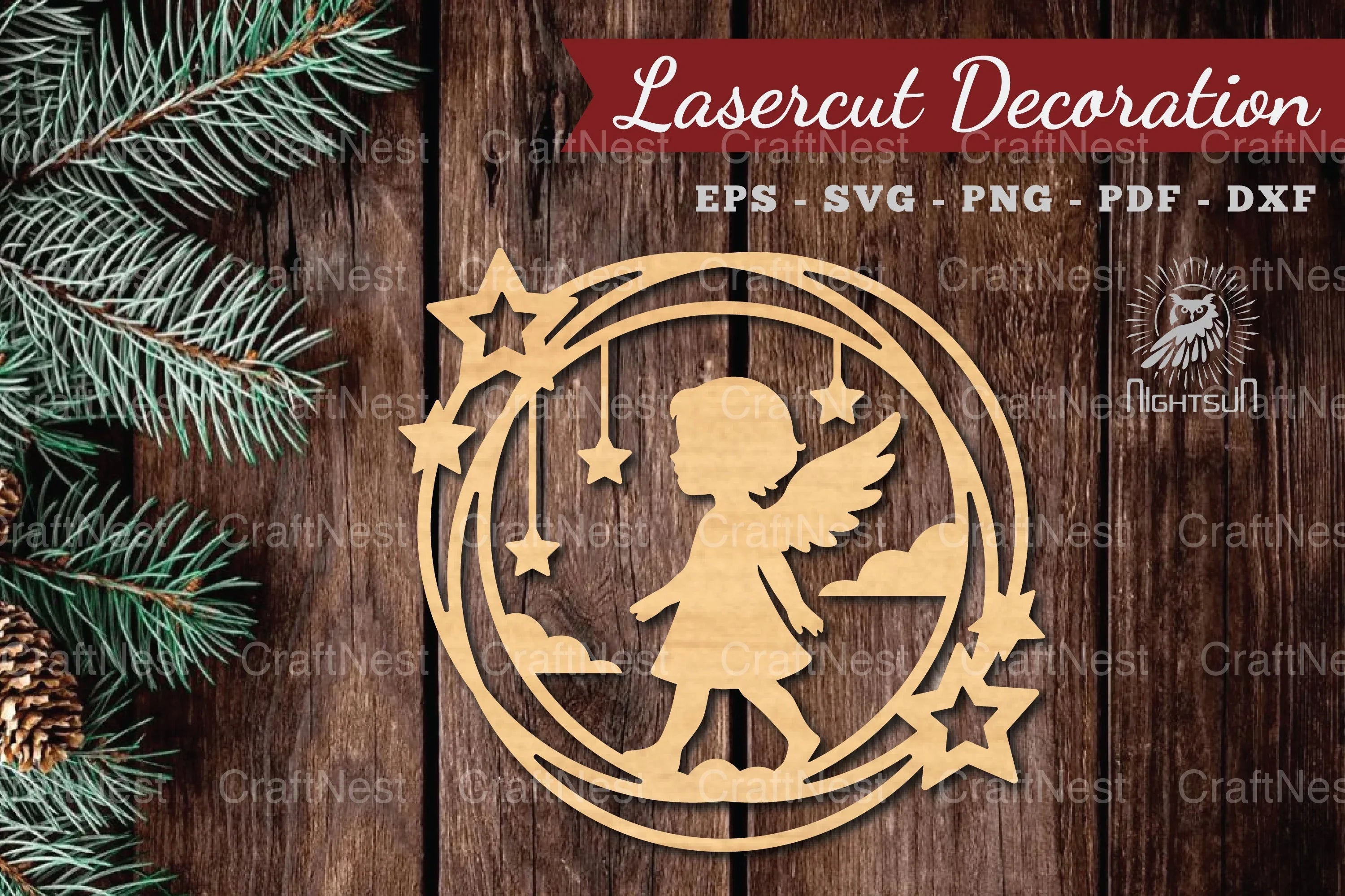 Angel Kids Lasercut Decoration Clipart Bundle - CraftNest - Digital Crafting and Art