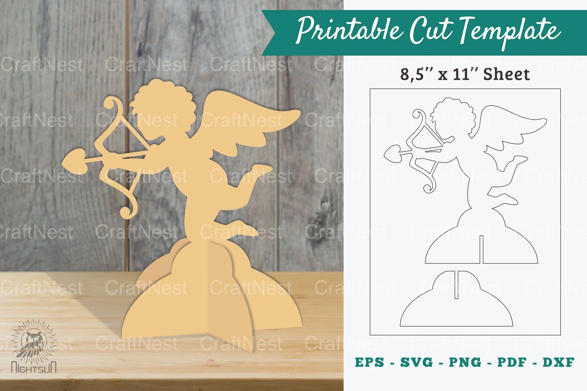Angel with Arrow Cut Template Clipart Bundle - CraftNest - Digital Crafting and Art