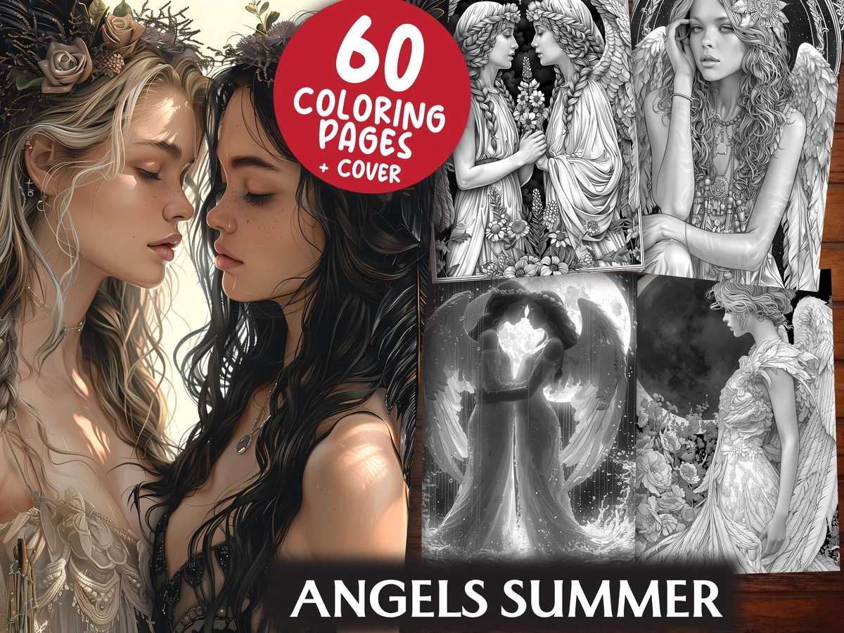 Angels Summer Coloring Books - CraftNest - Digital Crafting and Art