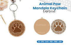 Animal Paw Mandala Keychain Clipart Bundle - CraftNest - Digital Crafting and Art