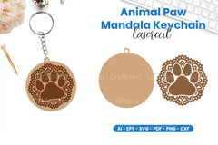 Animal Paw Mandala Keychain Clipart Bundle - CraftNest - Digital Crafting and Art