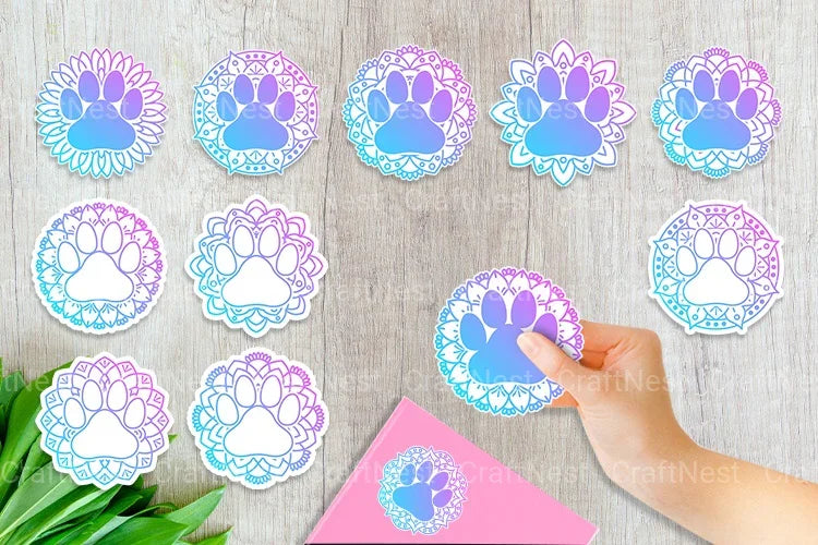 Animal Pet Paw Mandala Stickers Clipart Bundle - CraftNest - Digital Crafting and Art