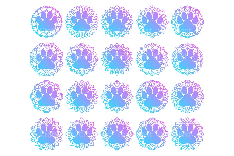 Animal Pet Paw Mandala Stickers Clipart Bundle - CraftNest - Digital Crafting and Art