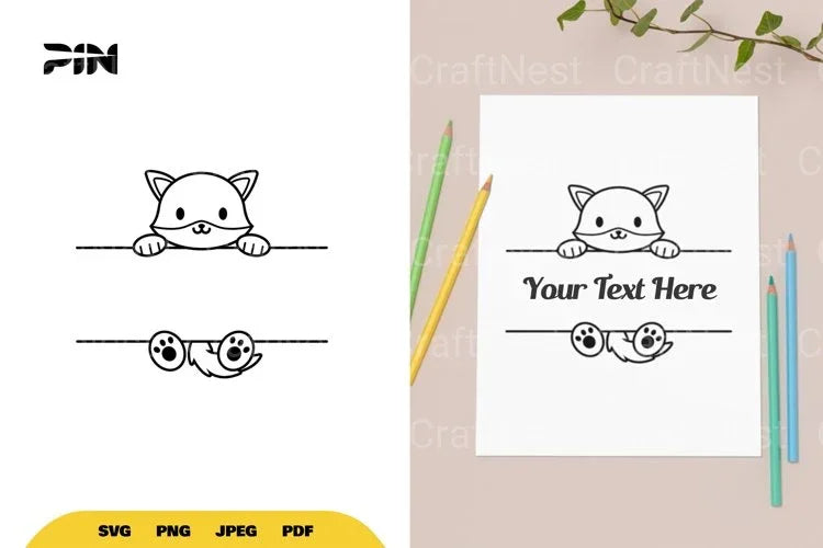 Animal Split Border Fox SVG Bundle - CraftNest - Digital Crafting and Art