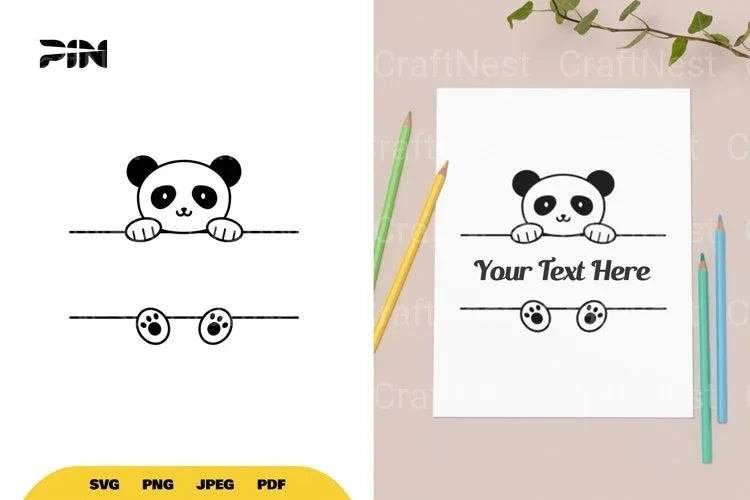 Panda Split Border SVG Bundle - CraftNest - Digital Crafting and Art
