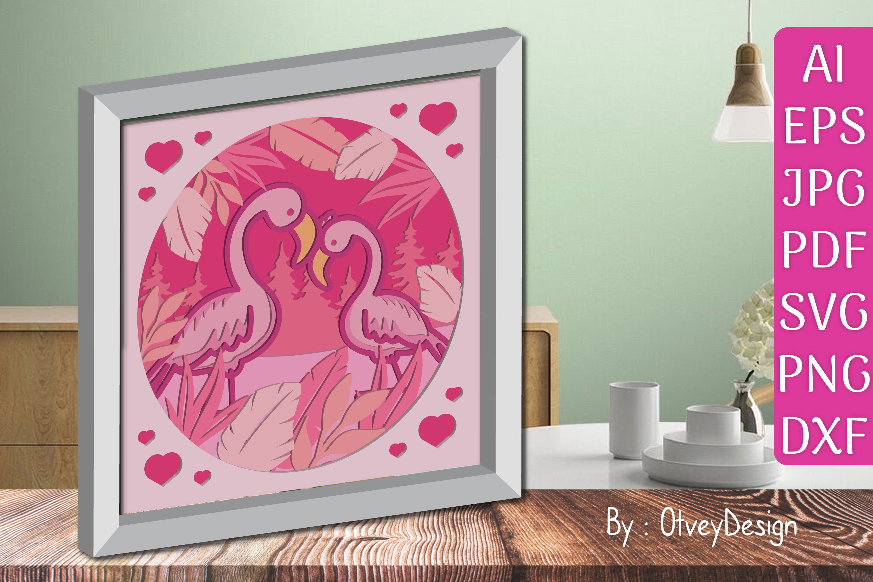 Flamingo Couple Love SVG Bundle
