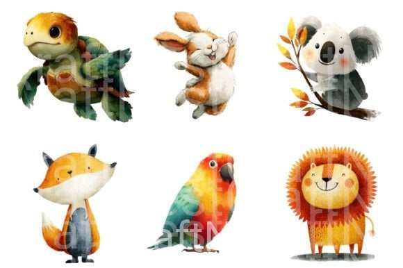 Minimalist Cartoon Animal Clipart Bundle - CraftNest - Digital Crafting and Art