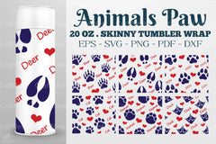 Animals Paw Tumbler Wrap Design Bundle - CraftNest - Digital Crafting and Art