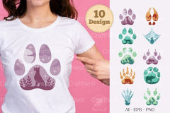 Animals Paw Double Exposure Clipart Bundle - CraftNest - Digital Crafting and Art