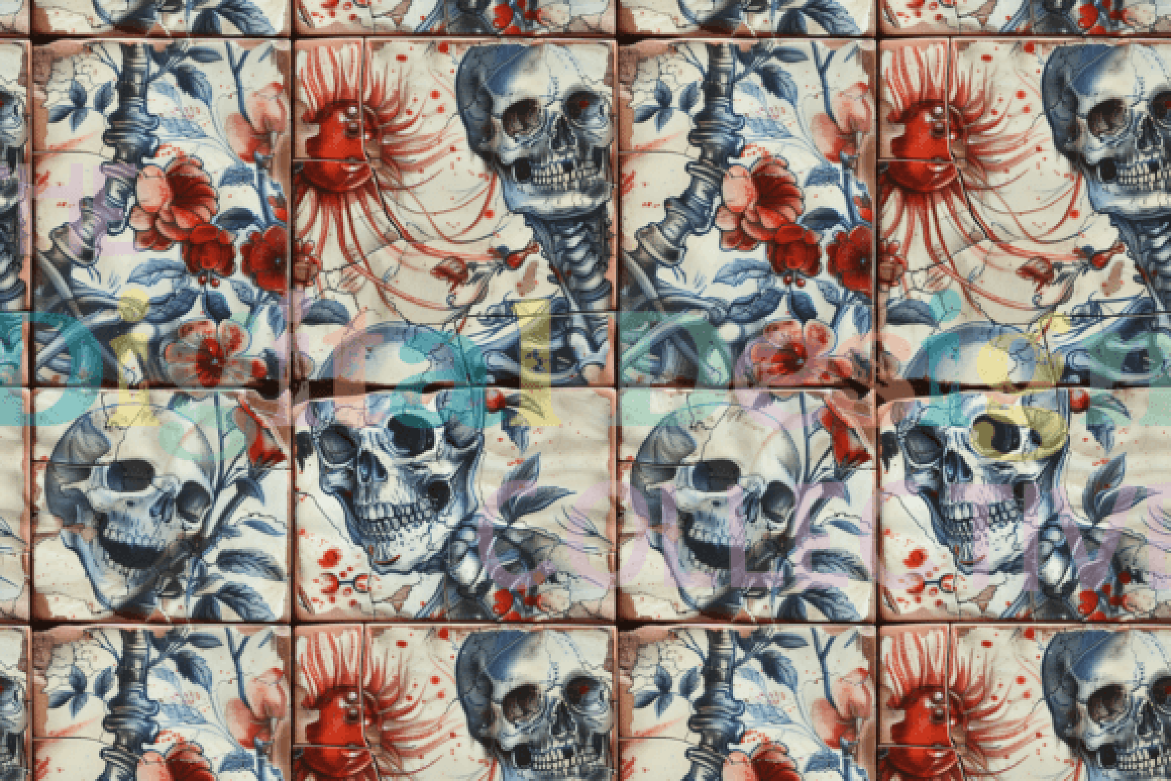 Antique Vintage Zombie Seamless Digital Paper