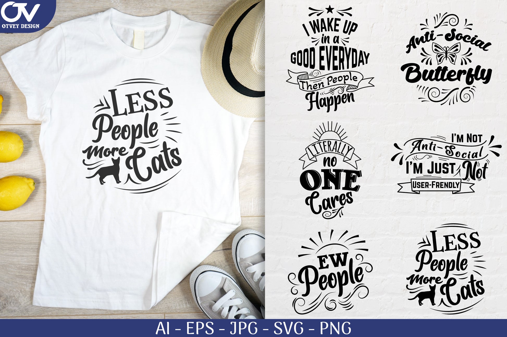 Antisocial Typography Decal SVG Bundle - CraftNest - Digital Crafting and Art