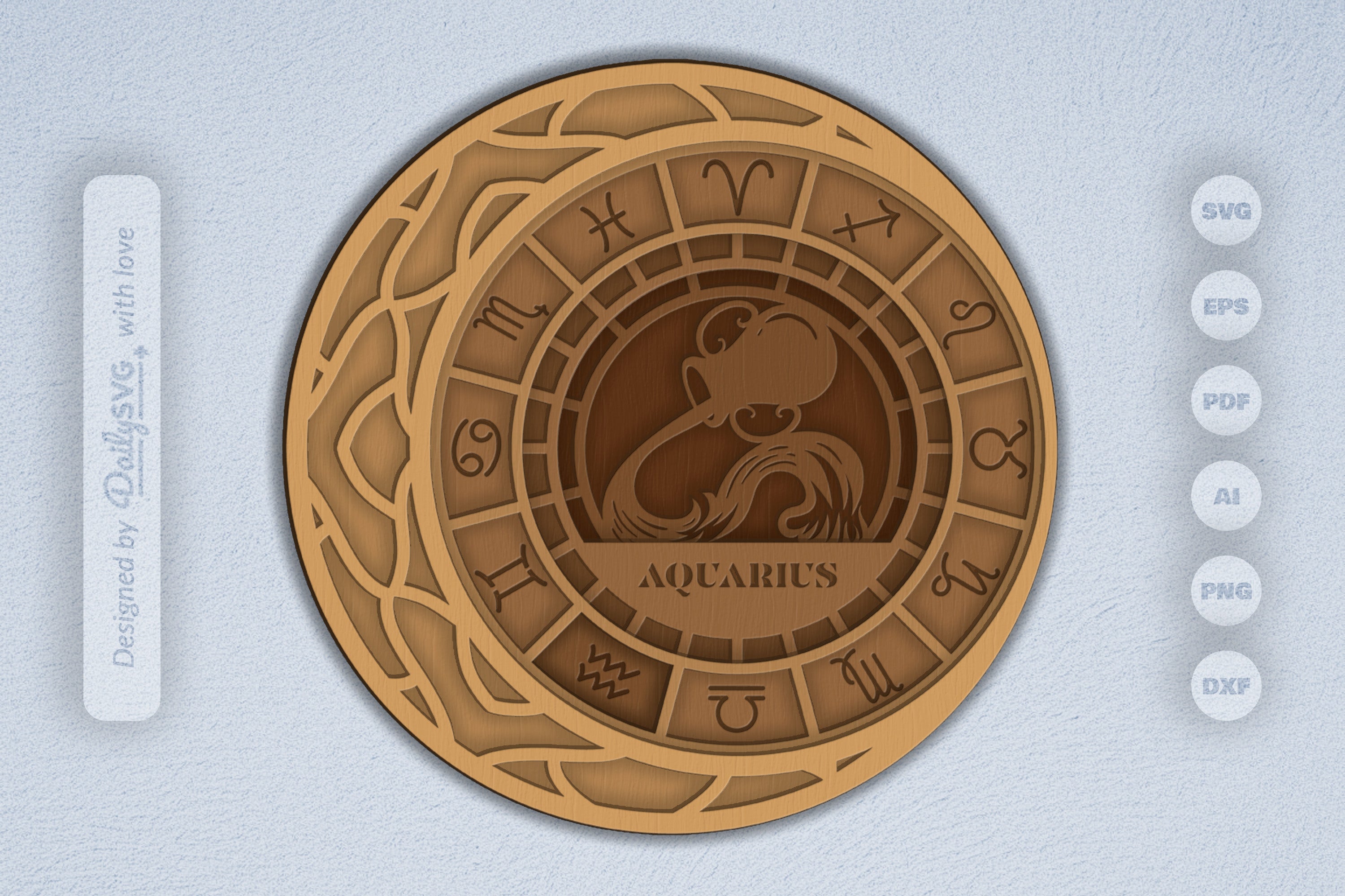 Aquarius Zodiac Laser Cut SVG Bundle 1