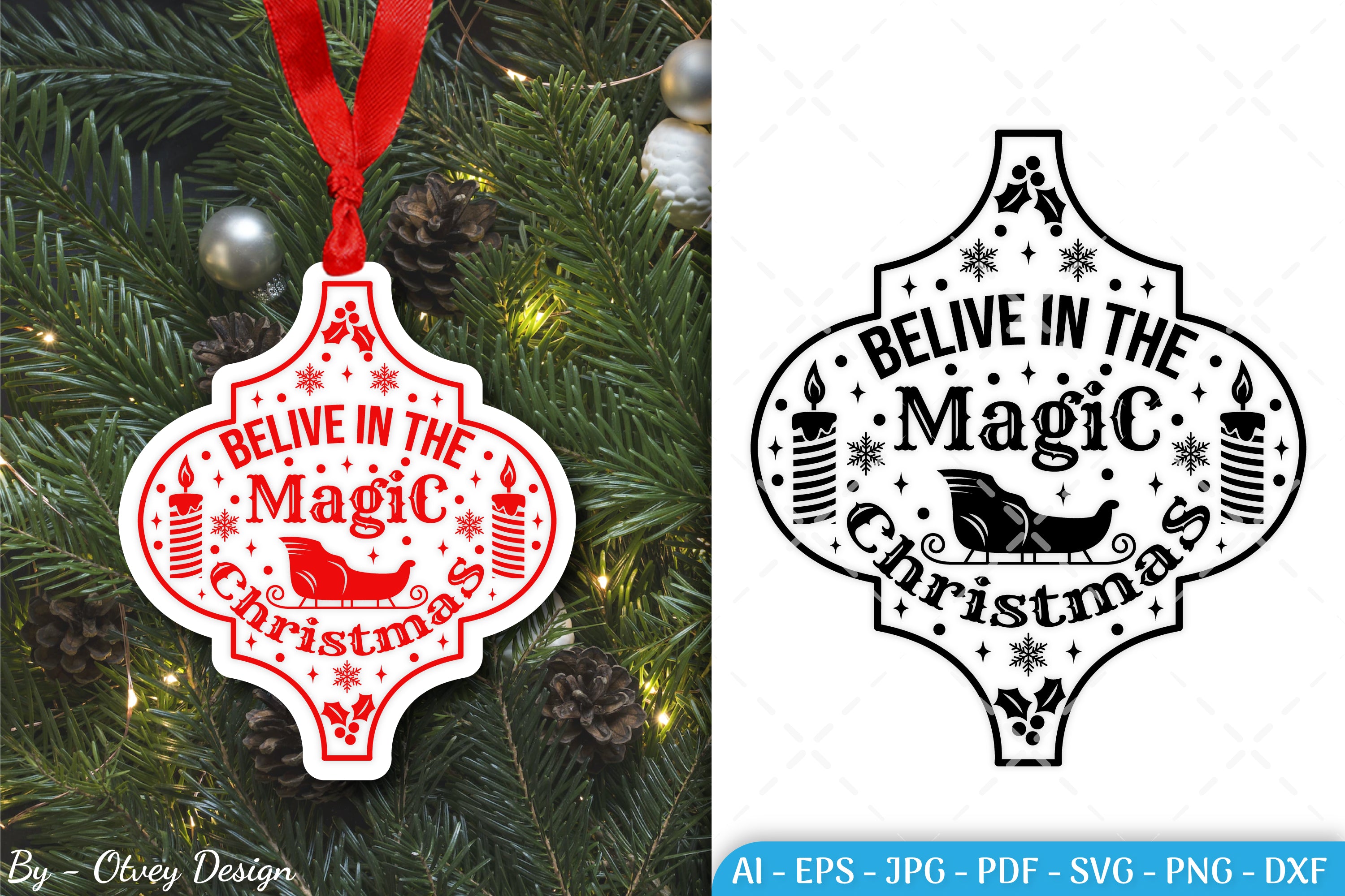 Arabesque Christmas Ornament SVG Bundle