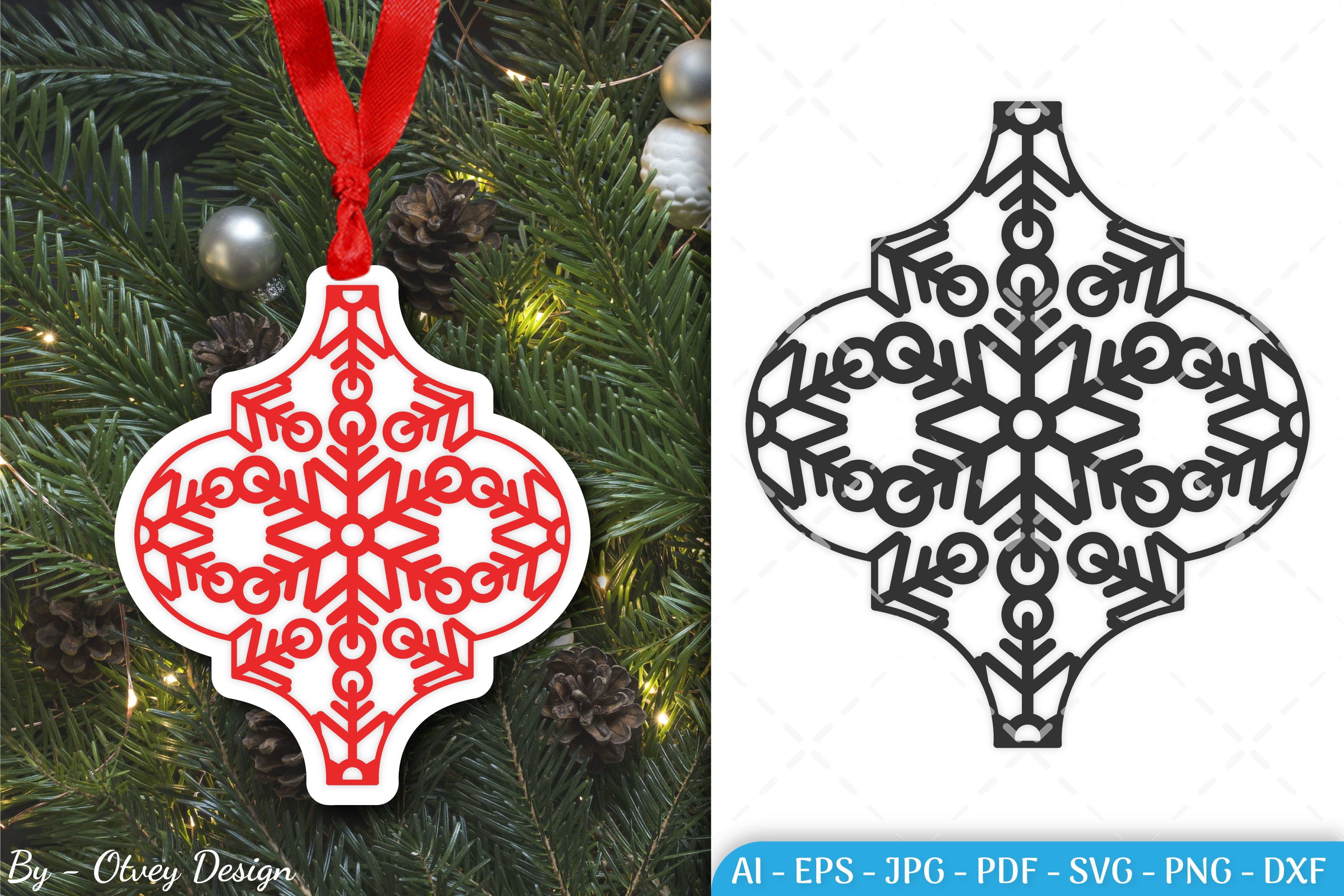 Arabesque Christmas Ornament SVG Bundle
