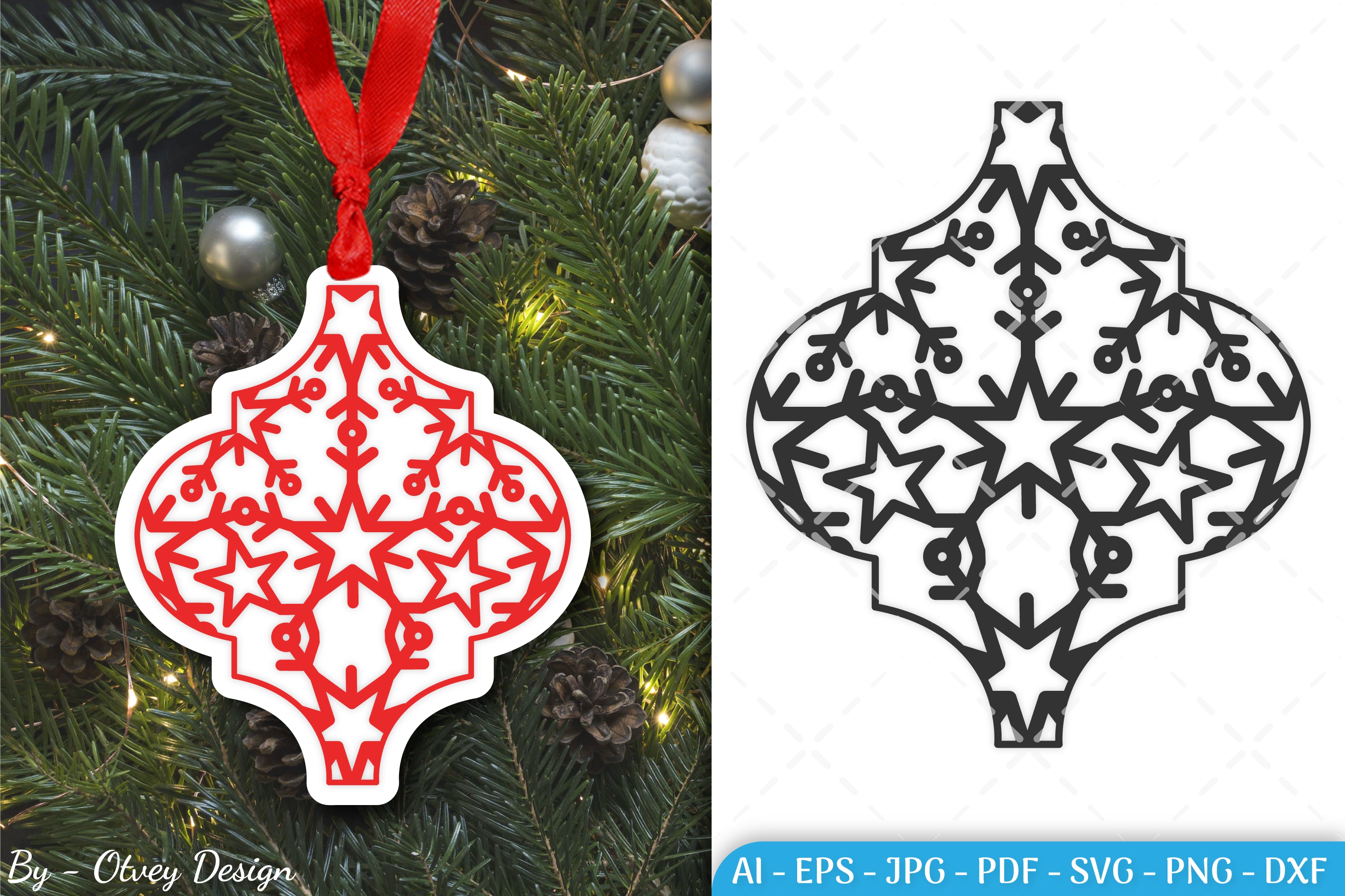 Arabesque Christmas Ornament SVG Bundle
