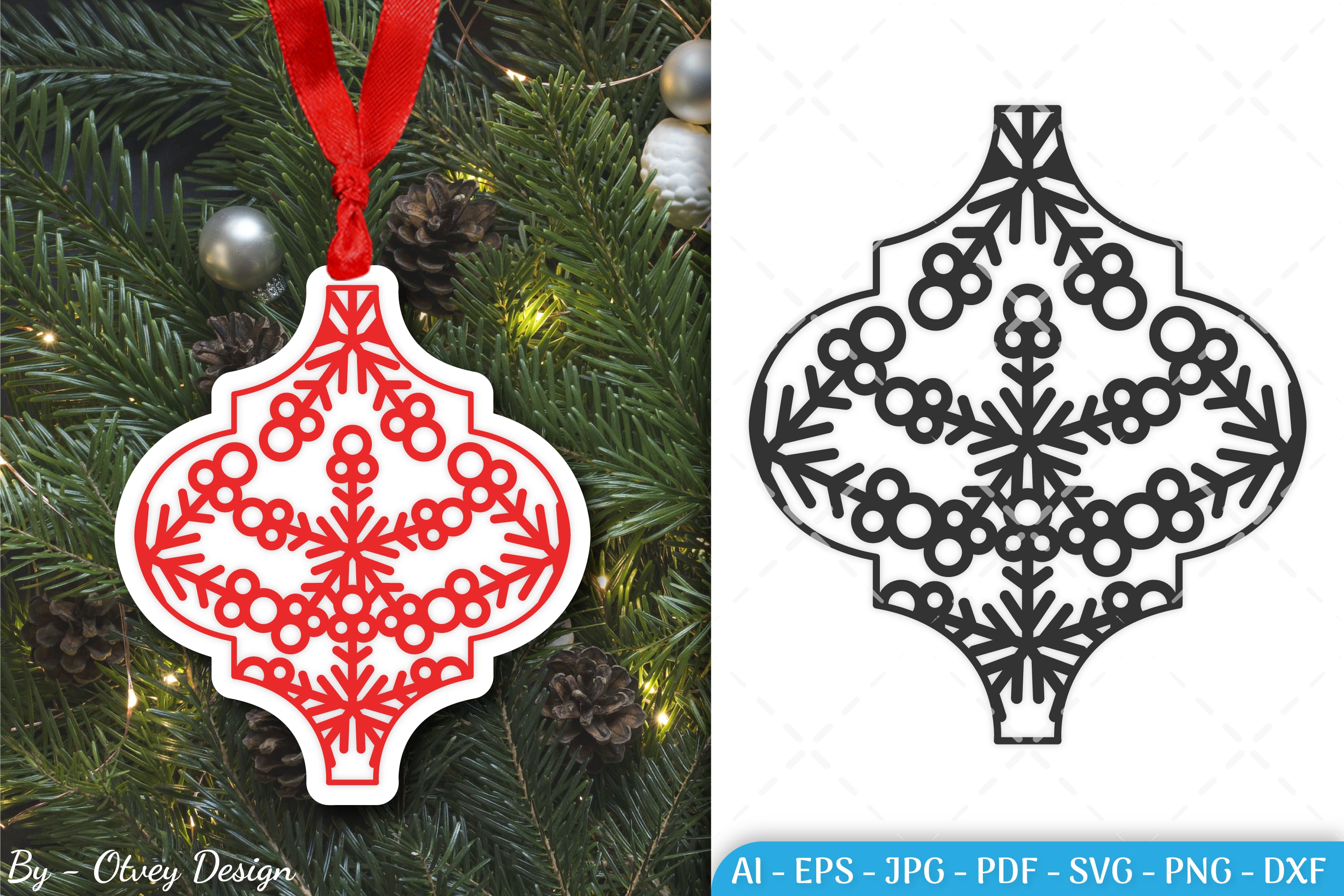 Arabesque Christmas Ornament SVG Bundle