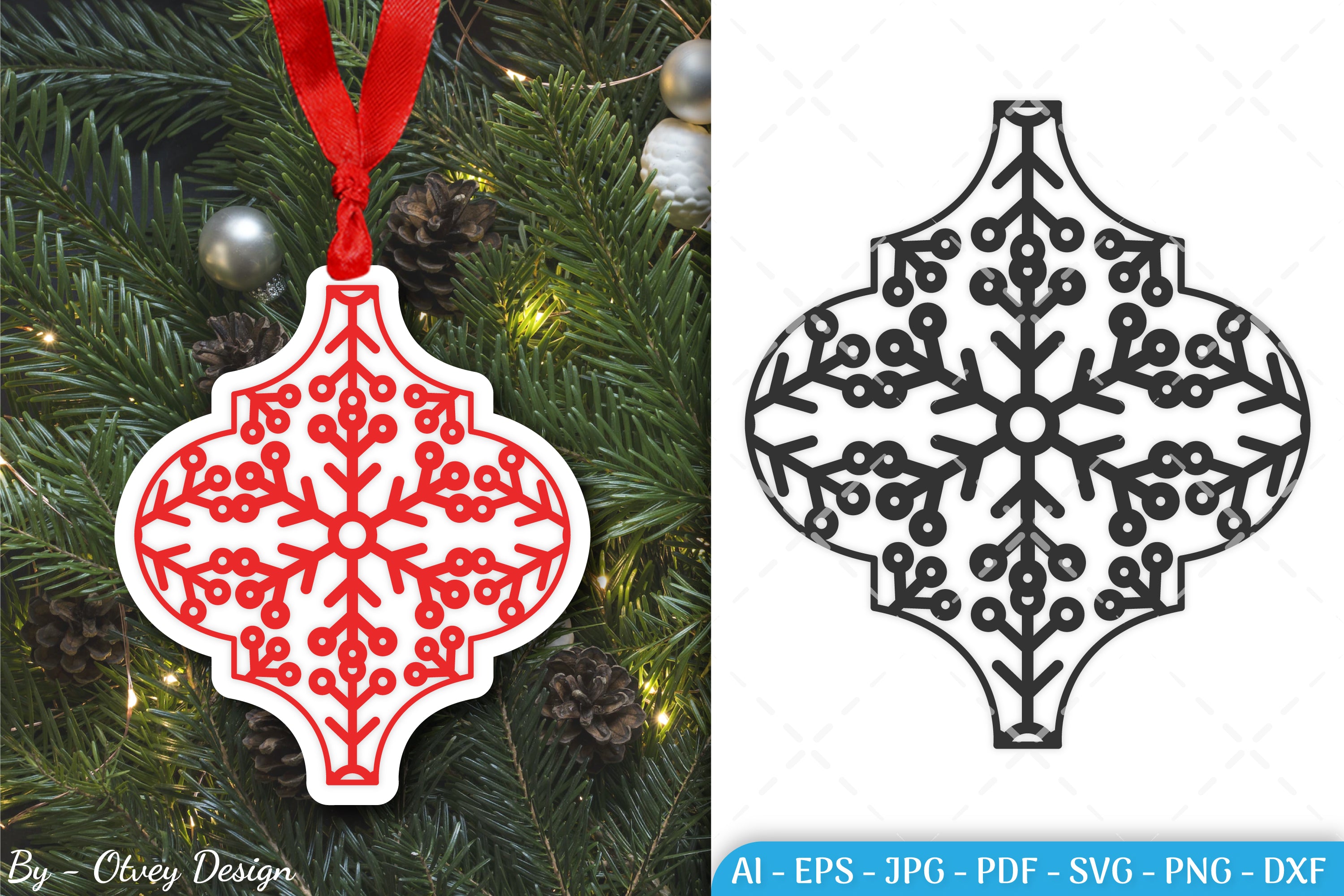 Arabesque Christmas Ornament SVG Bundle