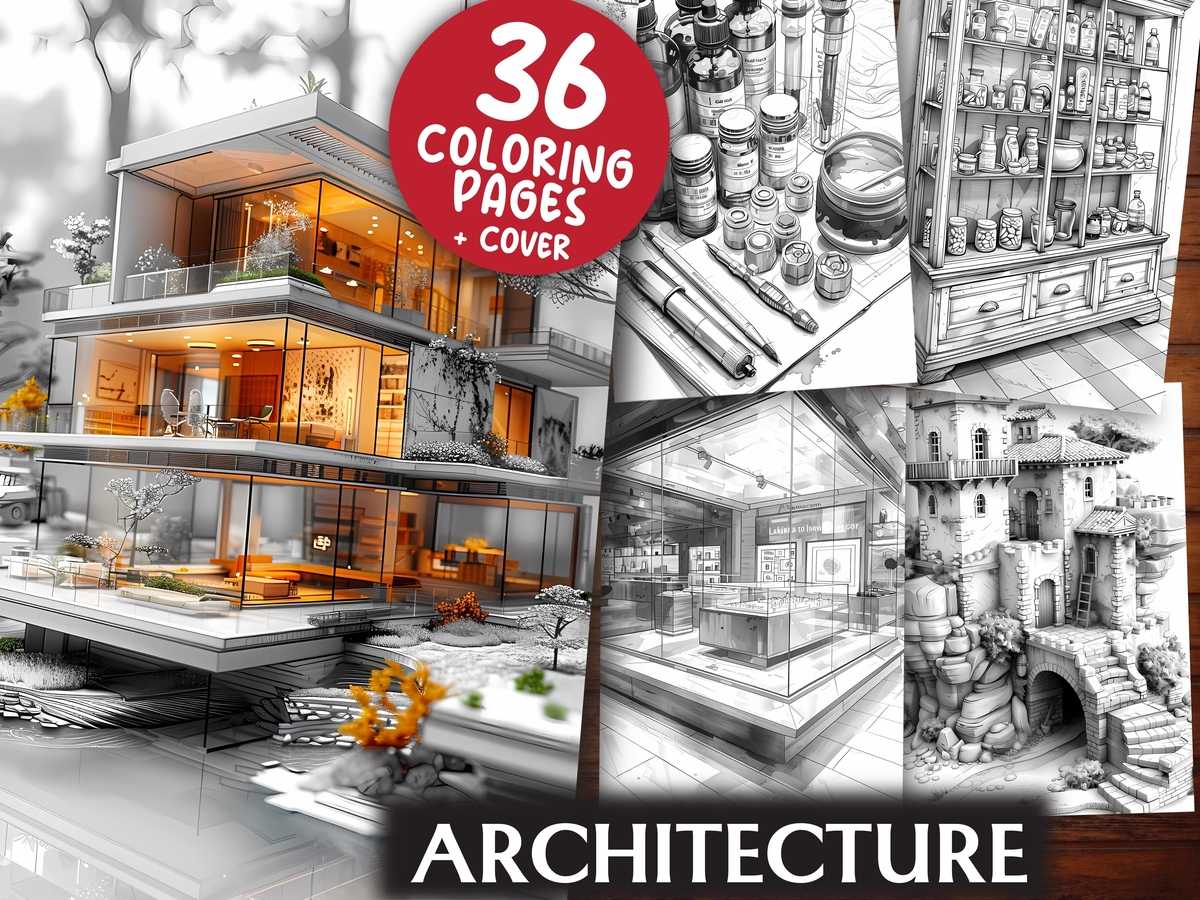 Architecture Coloring Books - CraftNest - Digital Crafting and Art