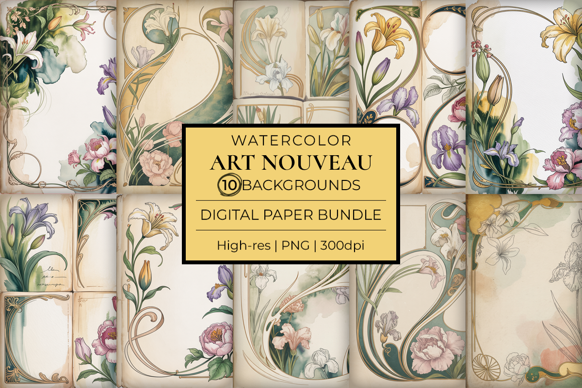 Art Nouveau Junk Journal Papers