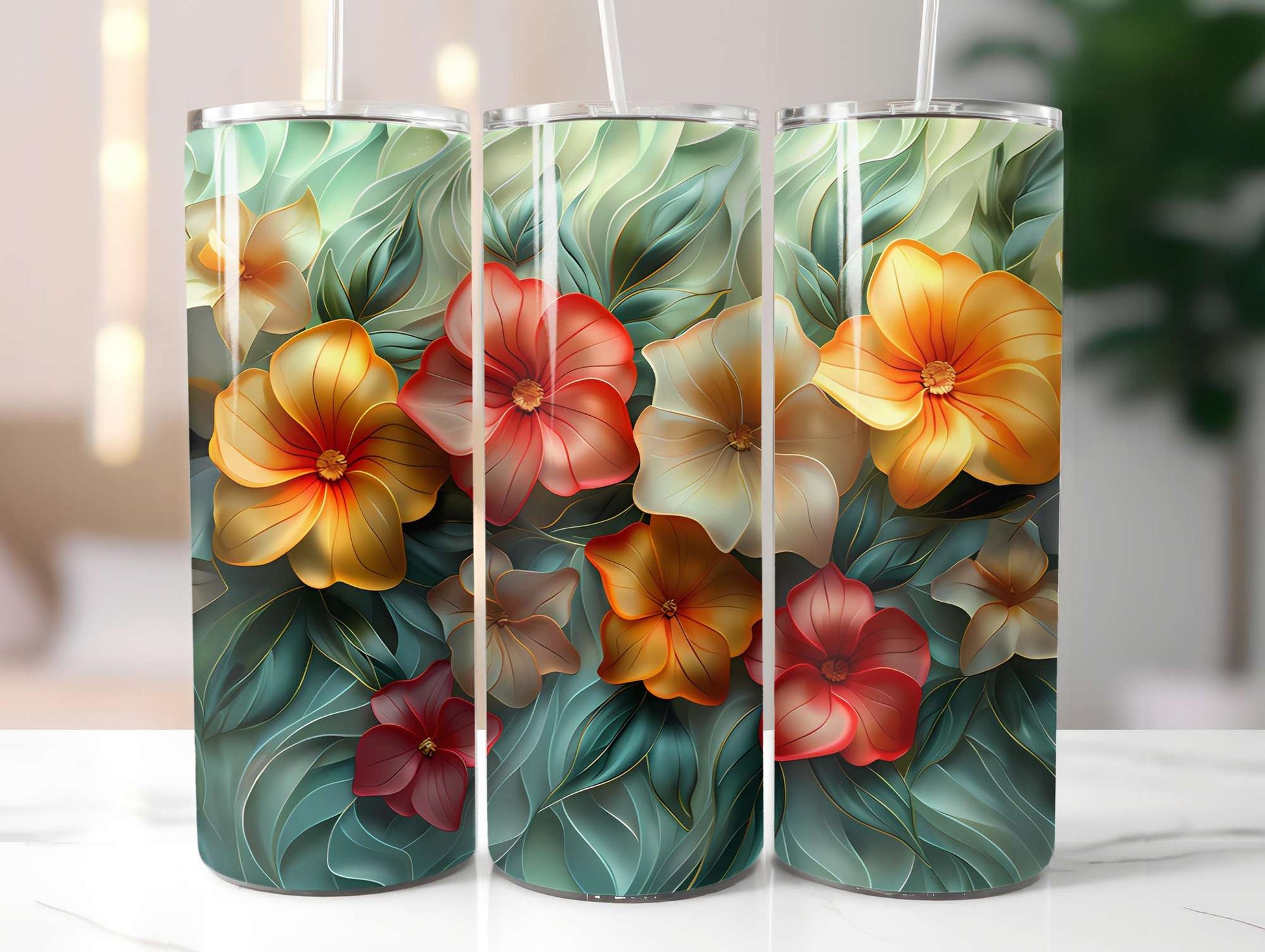 Art Nouveau Summer 5 Tumbler Wrap - CraftNest - Digital Crafting and Art