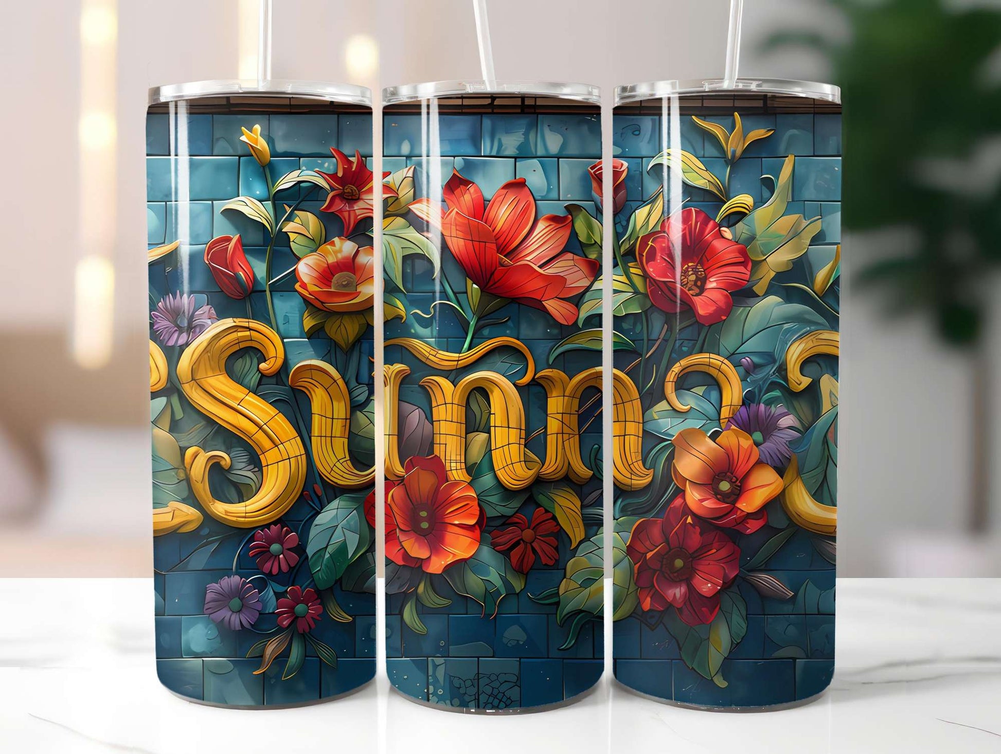 Art Nouveau Summer 5 Tumbler Wrap - CraftNest - Digital Crafting and Art