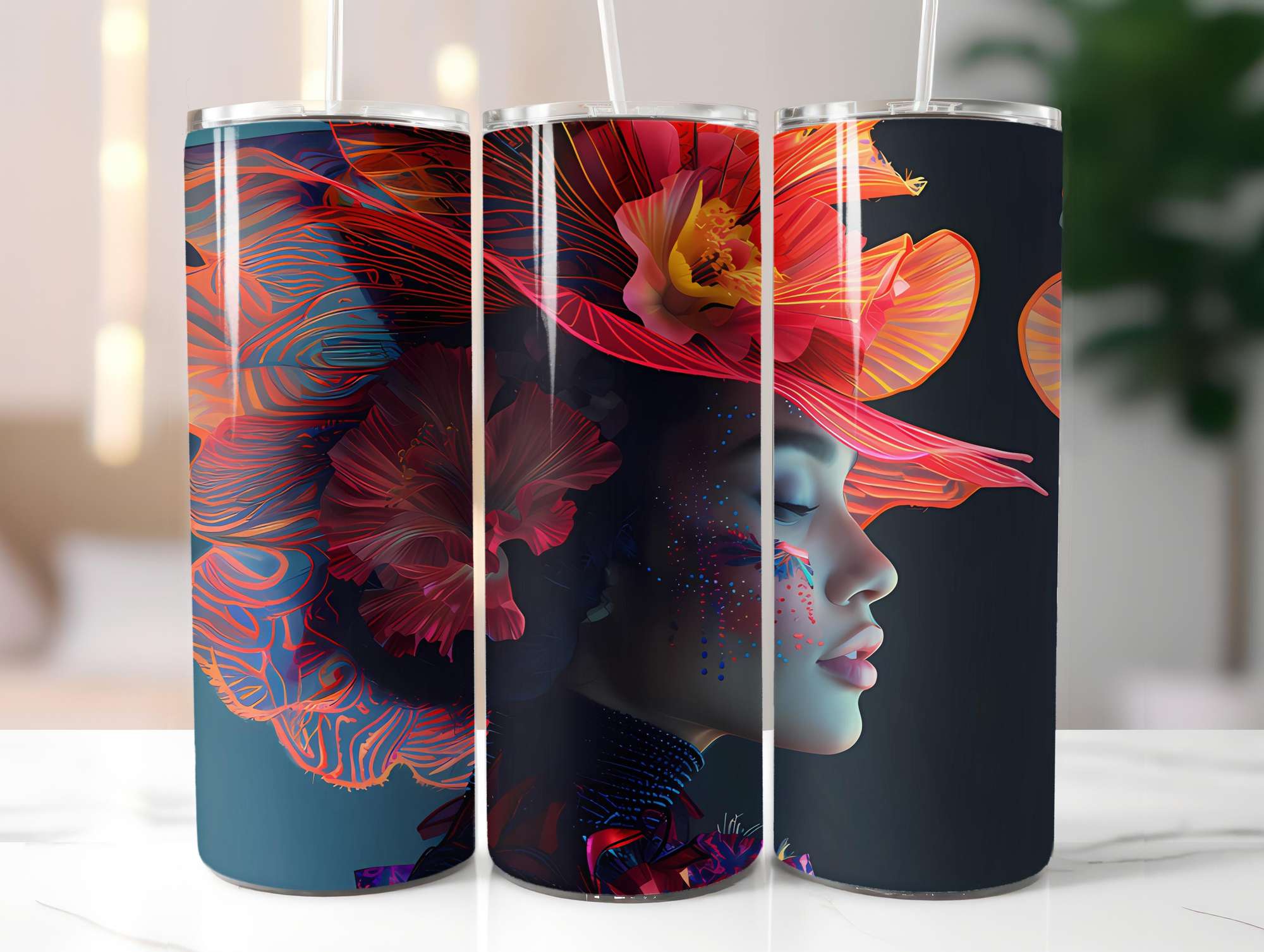 Art Nouveau Summer 3 Tumbler Wrap - CraftNest - Digital Crafting and Art