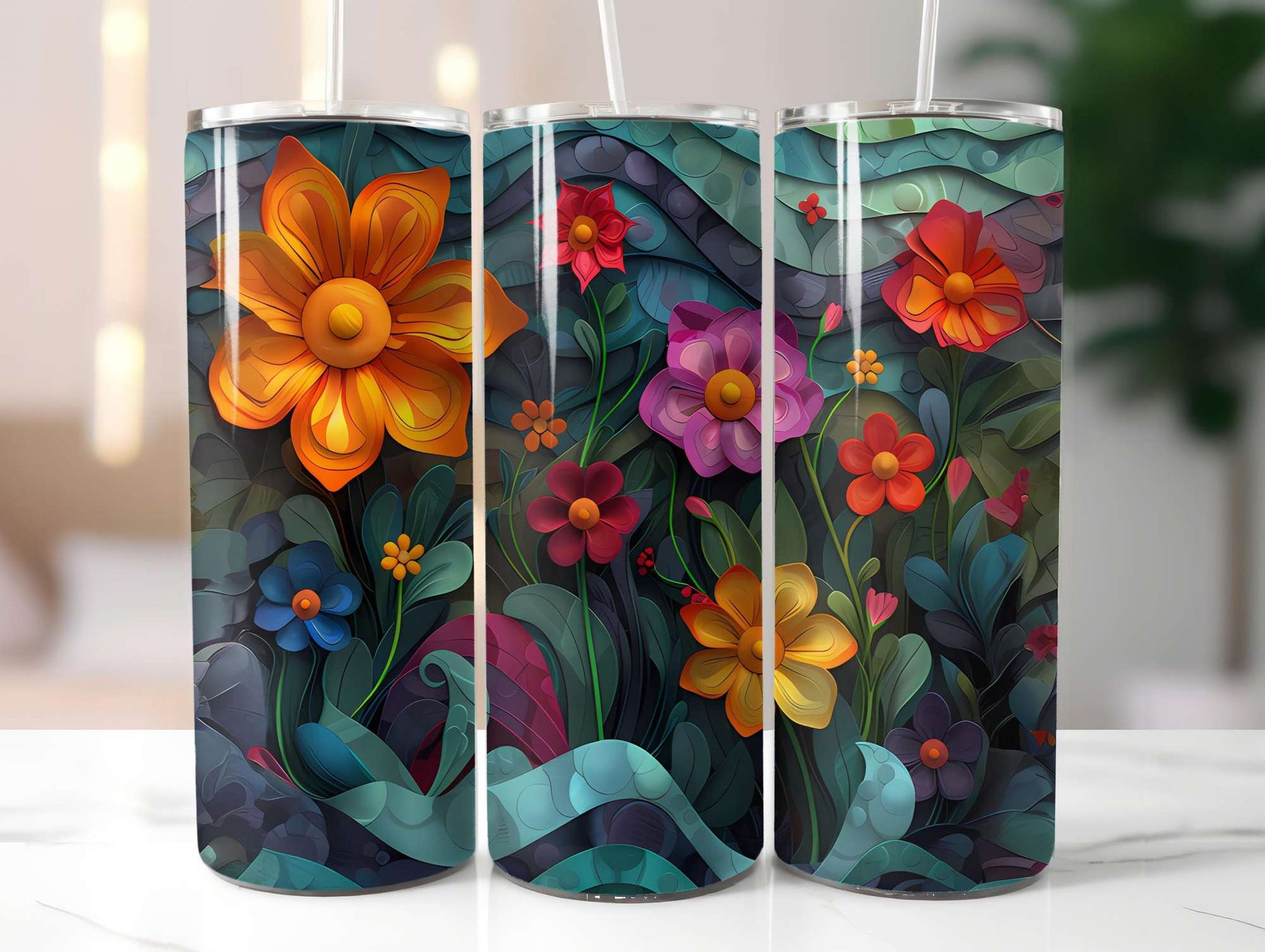 Art Nouveau Summer 4 Tumbler Wrap - CraftNest - Digital Crafting and Art