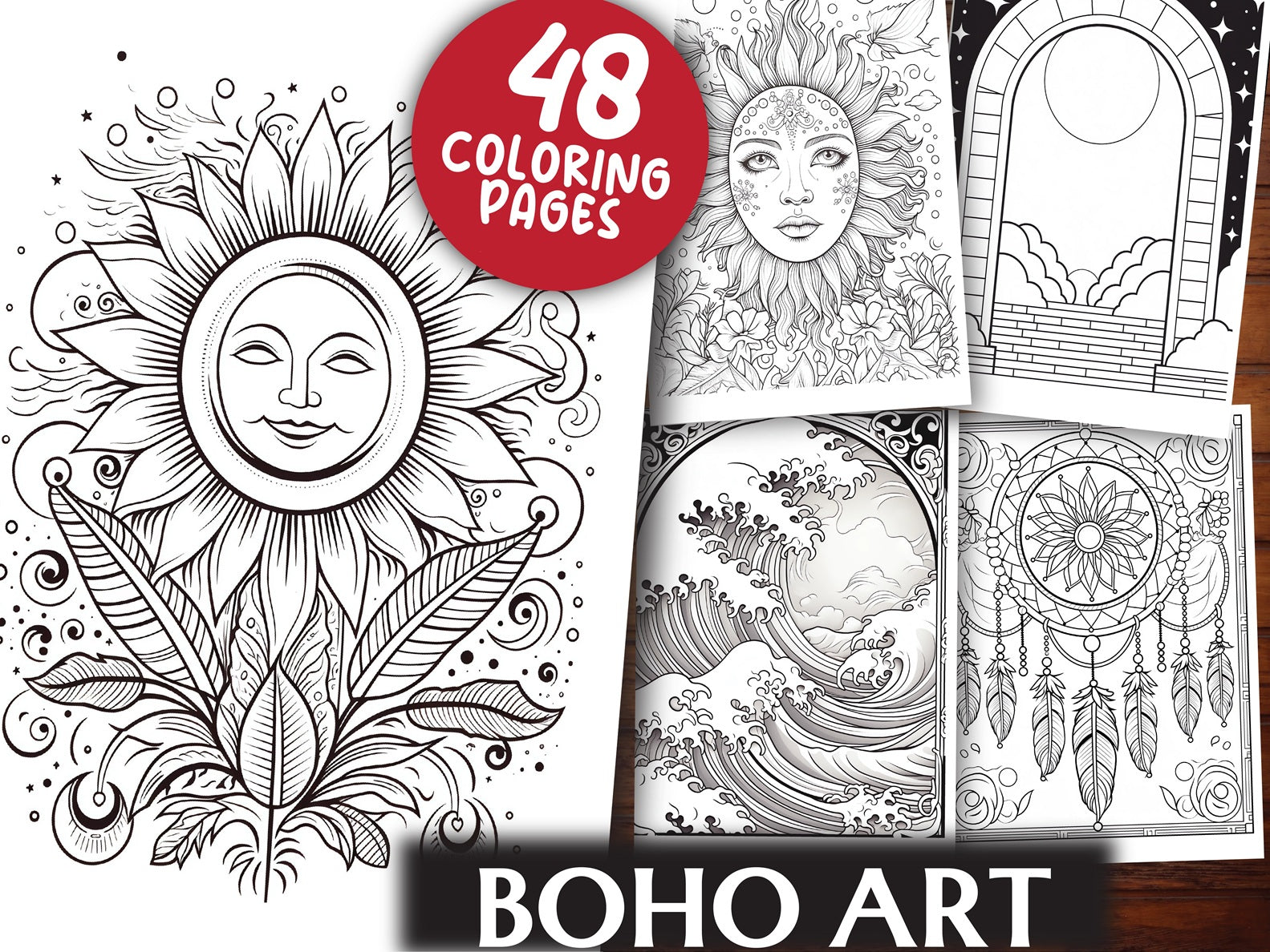 Boho Art Coloring Book - CraftNest - Digital Crafting and Art