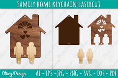 Family Keychain SVG Home Key Holder Laser Cut SVG Bundle 1 - CraftNest - Digital Crafting and Art