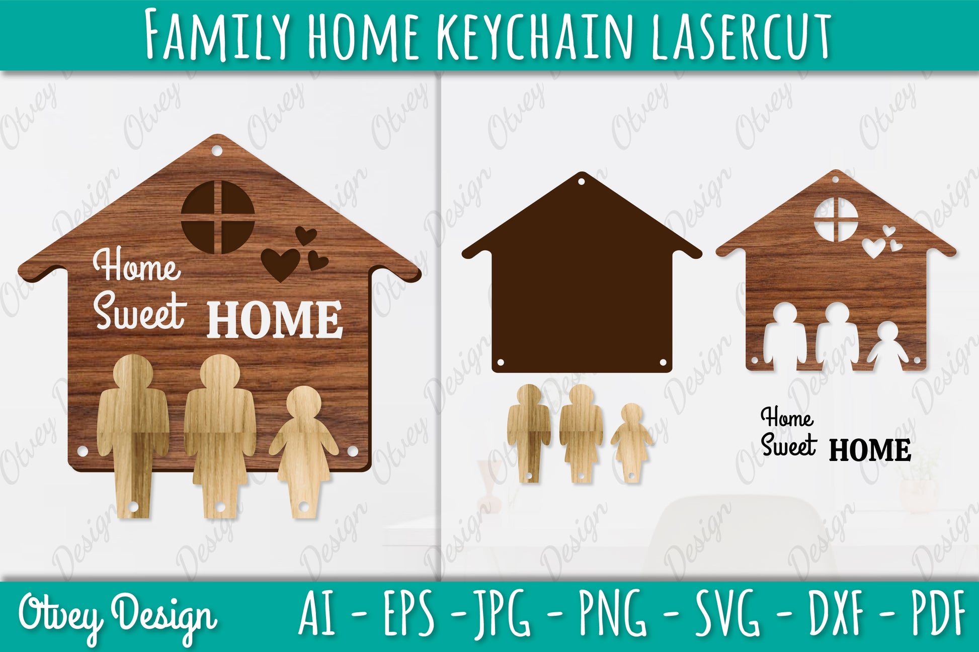 Family Keychain Home Key Holder Laser Cut SVG Bundle 1 - CraftNest - Digital Crafting and Art