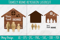 Family Keychain Home Key Holder Laser Cut SVG Bundle 1 - CraftNest - Digital Crafting and Art