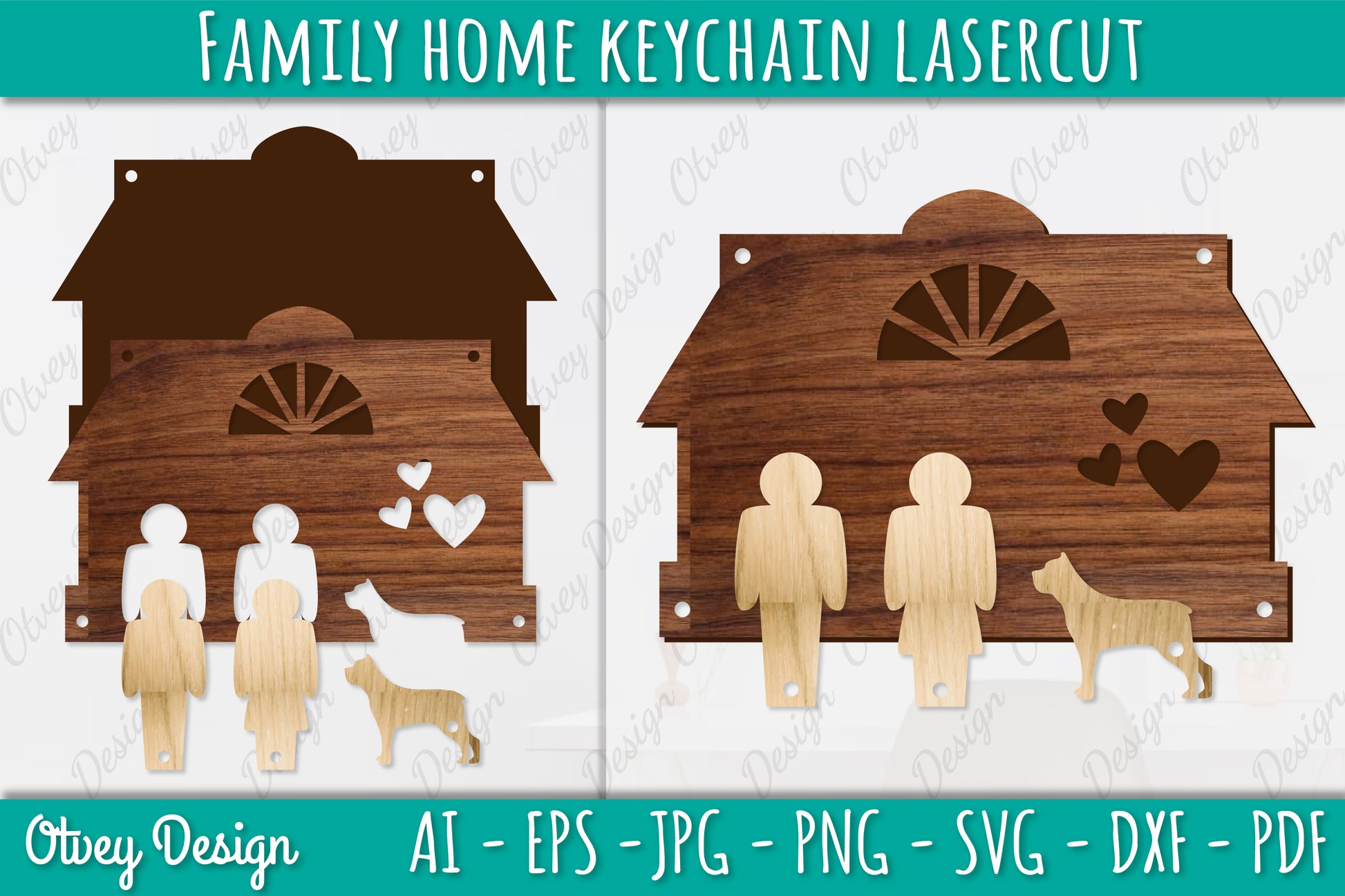 Family Keychain SVG Home Key Holder Laser Cut SVG Bundle 3 - CraftNest - Digital Crafting and Art