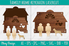 Family Keychain SVG Home Key Holder Laser Cut SVG Bundle 3 - CraftNest - Digital Crafting and Art