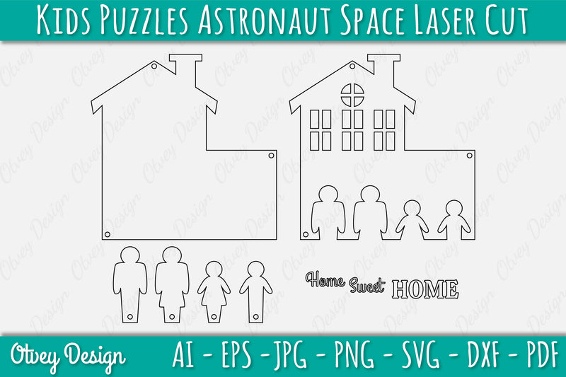 Family Keychain SVG Home Key Holder Laser Cut SVG Bundle 4 - CraftNest - Digital Crafting and Art