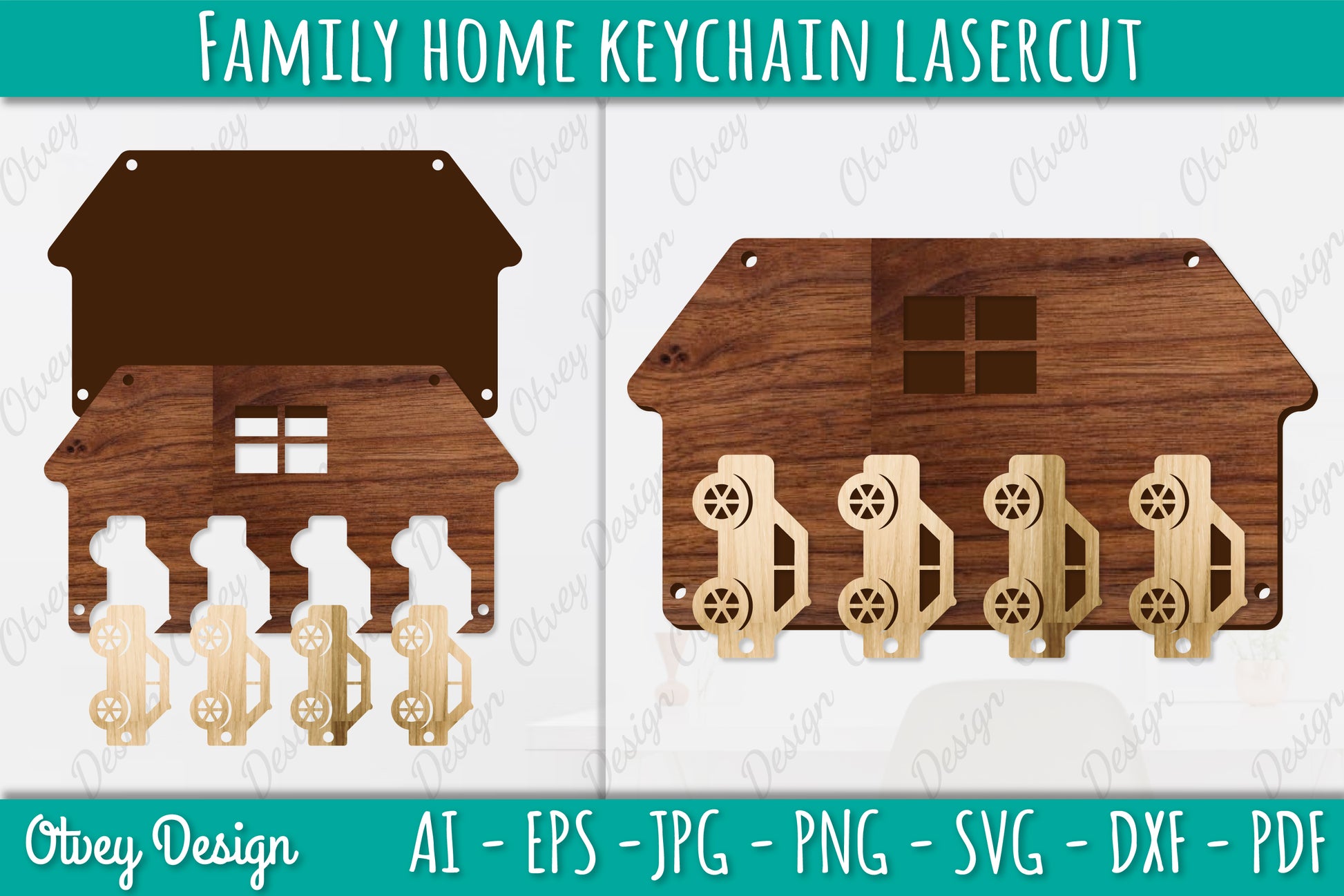 Family Keychain SVG Home Key Holder Laser Cut SVG Bundle 9 - CraftNest - Digital Crafting and Art