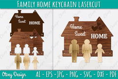 Family Keychain SVG Home Key Holder Laser Cut SVG Bundle 10 - CraftNest - Digital Crafting and Art