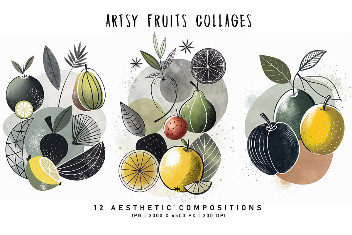 Artsy Fruits Collage
