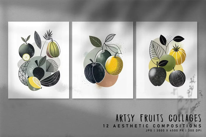 Artsy Fruits Collage