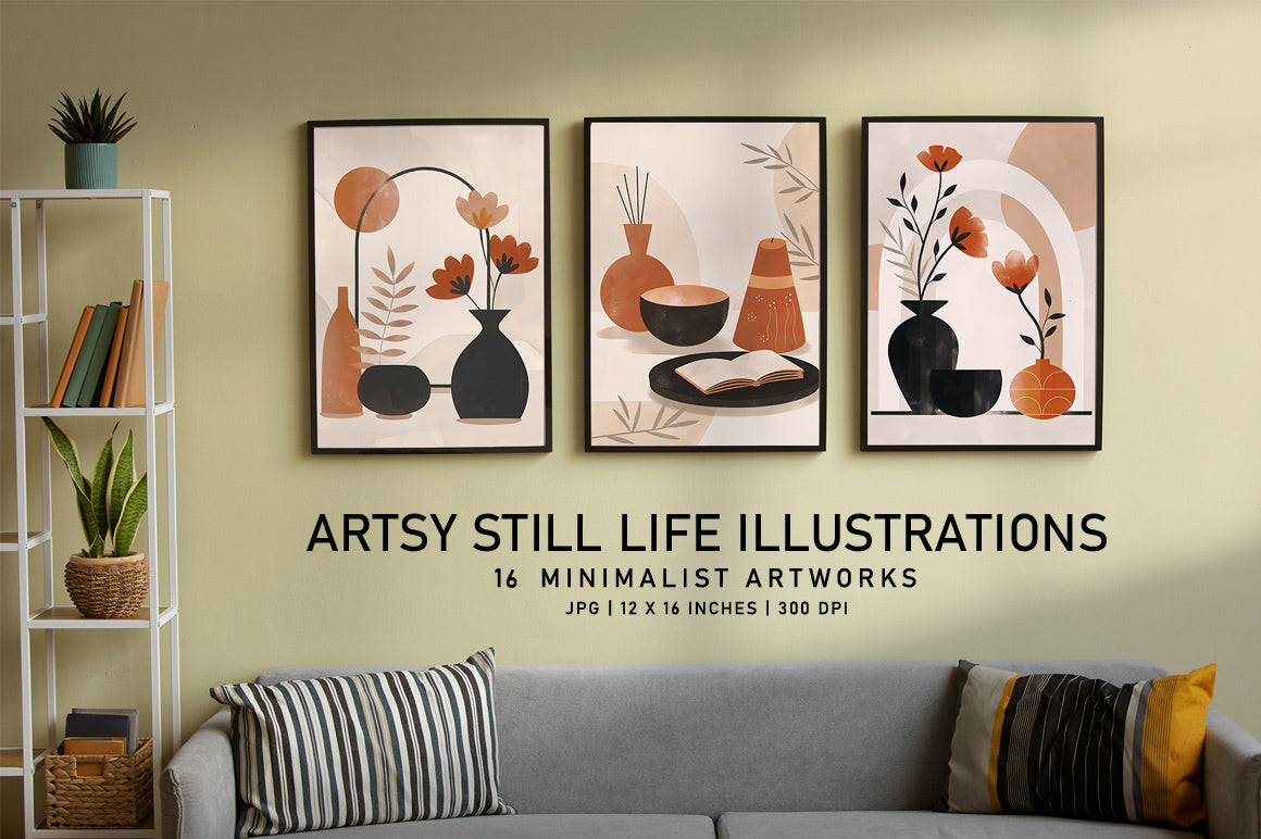 Artsy Still Life Illustrations - Wall Art