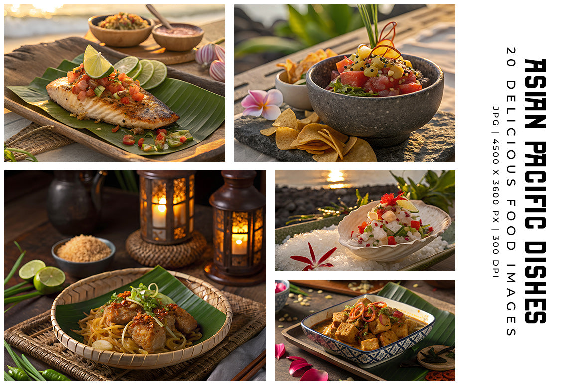 Asian Pacific Dishes - Stock Images