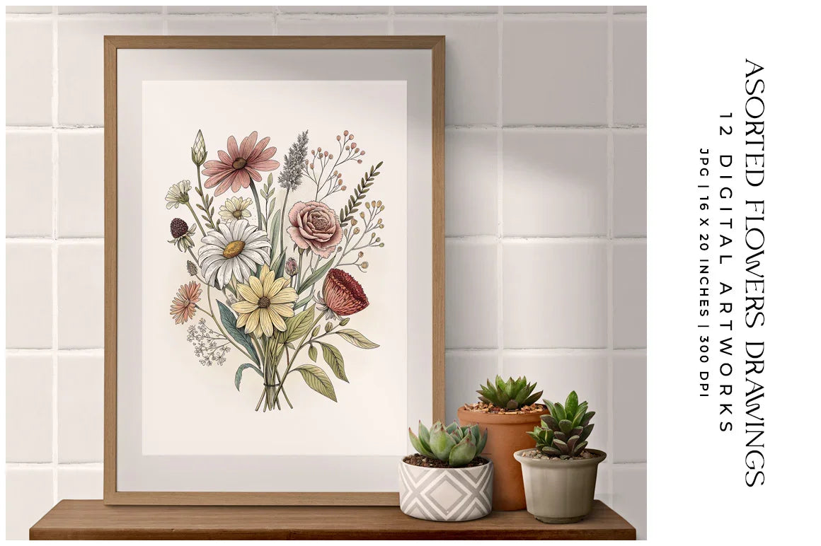 Assorted Drawings Assorted Flowers Drawings